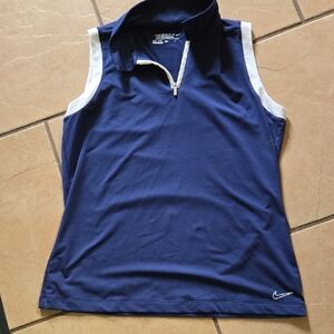 Nike Navy and White Tank Top